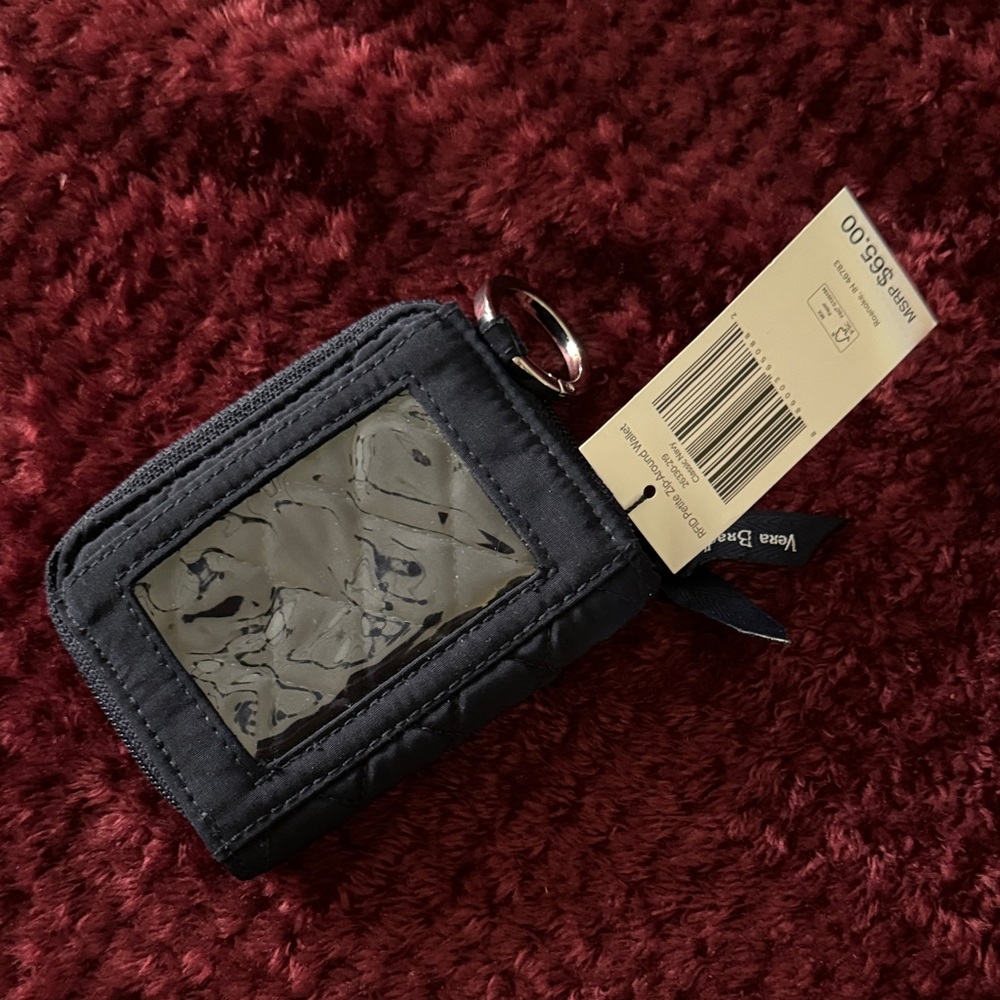Vera Bradley Navy Quilted Cardholder with Keyring and ID Window